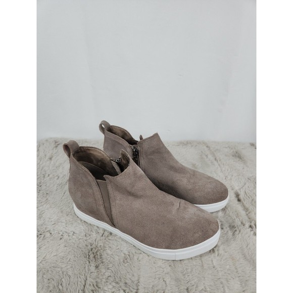 Blondo Waterproof Boots Womens 8 M Gennie Gray Suede Pull On Round Toe - Picture 1 of 11